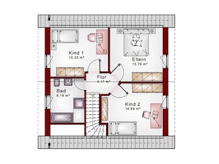 Massivhaus Familienhaus Classic-Line 11 von Schneider Massivhaus, Satteldach-Klassiker Grundriss 2