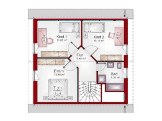 Massivhaus Familienhaus Classic-Line 74 von Schneider Massivhaus, Satteldach-Klassiker Grundriss 2