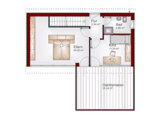Massivhaus Pultdachhaus Trend-Line 30 von Schneider Massivhaus, Pultdachhaus Grundriss 2