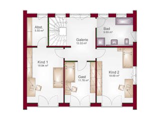 Massivhaus Pultdachhaus Trend-Line 48 von Schneider Massivhaus, Pultdachhaus Grundriss 2