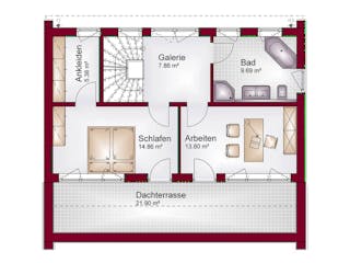 Massivhaus Pultdachhaus Trend-Line 48 von Schneider Massivhaus, Pultdachhaus Grundriss 3