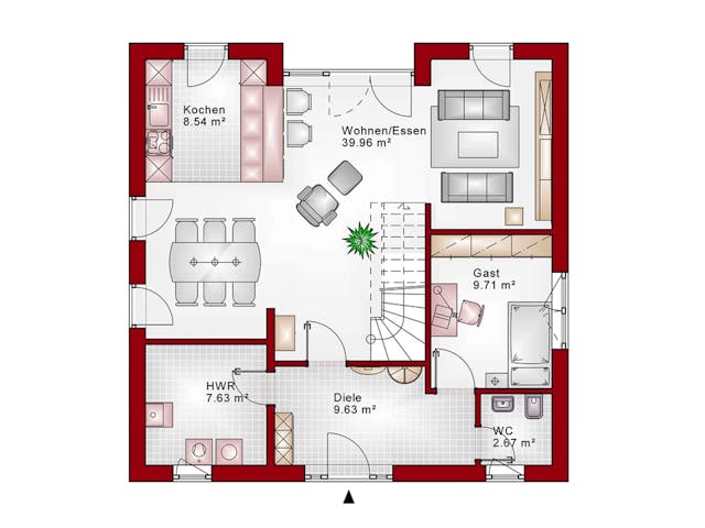 Massivhaus Stadtvilla TOP-Line 8 von Schneider Massivhaus, Stadtvilla Grundriss 1 Massivhaus Stadtvilla TOP-Line 8 von Schneider Massivhaus, Stadtvilla Grundriss 1