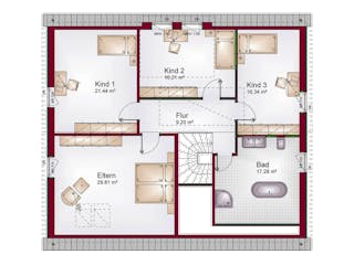 Massivhaus ZFH Generation-Line 119 von Schneider Massivhaus, Satteldach-Klassiker Grundriss 2