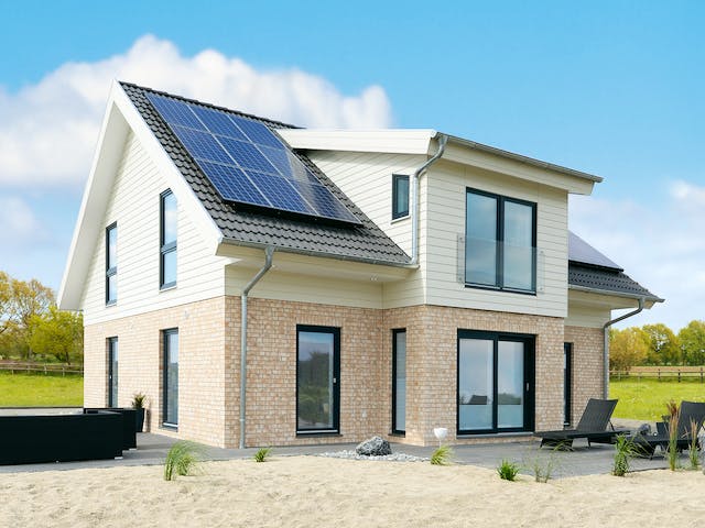 Fertighaus Schönhagen von Danhaus Deutschland Schlüsselfertig ab 477410€, Satteldach-Klassiker Außenansicht 1