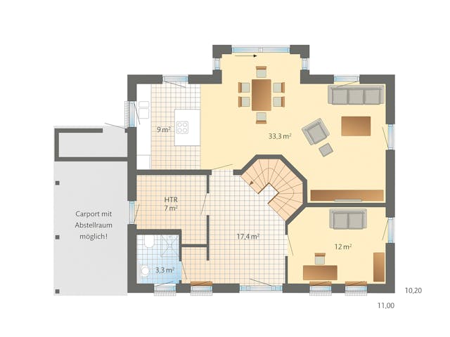 Fertighaus Schönhagen von Danhaus Deutschland Schlüsselfertig ab 477410€, Satteldach-Klassiker Grundriss 1