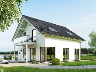Fertighaus Sensation-E-132 E1 von SCHWABENHAUS Schlüsselfertig ab 336232€, Satteldach-Klassiker Außenansicht 1