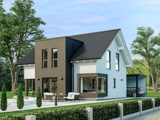 Fertighaus Sensation-E-132 E3 von SCHWABENHAUS Schlüsselfertig ab 336232€, Satteldach-Klassiker Außenansicht 1