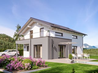 Fertighaus Sensation-E-132 E6 von SCHWABENHAUS Schlüsselfertig ab 336232€, Satteldach-Klassiker Außenansicht 1
