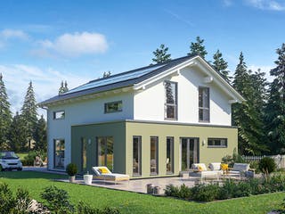 Fertighaus SmartSpace-E-140 E3 von SCHWABENHAUS Schlüsselfertig ab 334829€, Satteldach-Klassiker Außenansicht 1