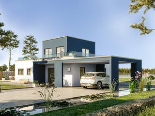 Fertighaus Solitaire-B-090 E5 von SCHWABENHAUS Schlüsselfertig ab 322475€, Bungalow Außenansicht 1
