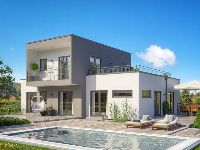 Fertighaus Solitaire-B-110 E6 von SCHWABENHAUS Schlüsselfertig ab 434547€, Bungalow Außenansicht 1