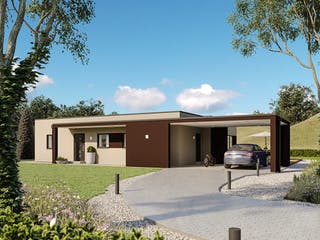 Fertighaus Solitaire-B-150 E4 von SCHWABENHAUS Schlüsselfertig ab 436447€, Bungalow Außenansicht 1