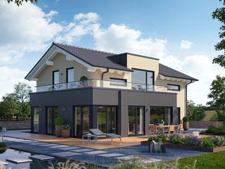 Fertighaus Solitaire-E-155 E4 von SCHWABENHAUS Schlüsselfertig ab 367700€, Satteldach-Klassiker Außenansicht 1