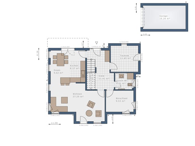 Fertighaus Solitaire-E-155 E9 von SCHWABENHAUS Schlüsselfertig ab 494771€, Cubushaus Grundriss 1