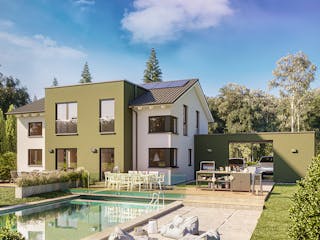 Fertighaus Solitaire Generationenhäuser von SCHWABENHAUS Schlüsselfertig ab 463070€, Satteldach-Klassiker Außenansicht 5