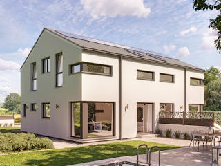 Fertighaus Solitaire Generationenhäuser von SCHWABENHAUS Schlüsselfertig ab 463070€, Satteldach-Klassiker Außenansicht 8