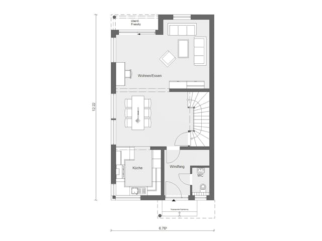 Fertighaus D 30-166.2 - Walmdach Doppelhaus von SchwörerHaus - Österreich Schlüsselfertig ab 516230€, Stadtvilla Grundriss 1