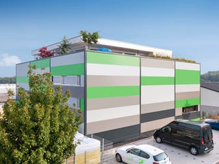 Fertighaus E 10-230.1 - Bungalow mit Dachterrasse von SchwörerHaus - Österreich Schlüsselfertig ab 715770€, Außenansicht 2