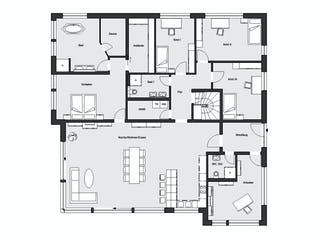 Fertighaus E 10-230.1 - Bungalow mit Dachterrasse von SchwörerHaus - Österreich Schlüsselfertig ab 715770€, Grundriss 1