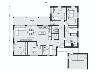 Fertighaus E 10-176.1 - Moderner Bungalow von SchwörerHaus - Österreich Schlüsselfertig ab 605770€, Bungalow Grundriss 1