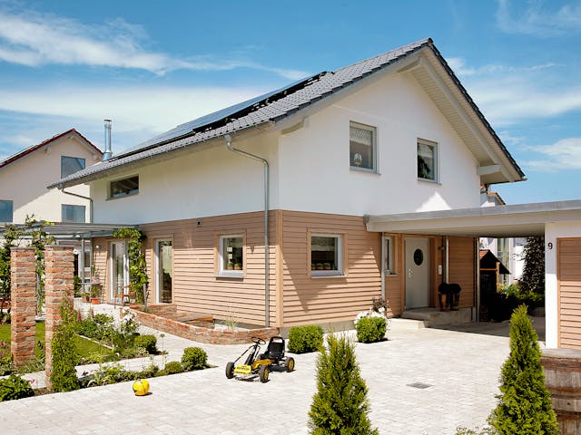 Fertighaus E 15-147.3 - Einfamilienhaus mit Terrasse von SchwörerHaus - Österreich Schlüsselfertig ab 352110€, Außenansicht 1 Fertighaus E 15-147.3 - Einfamilienhaus mit Terrasse von SchwörerHaus - Österreich Schlüsselfertig ab 352110€, Außenansicht 1