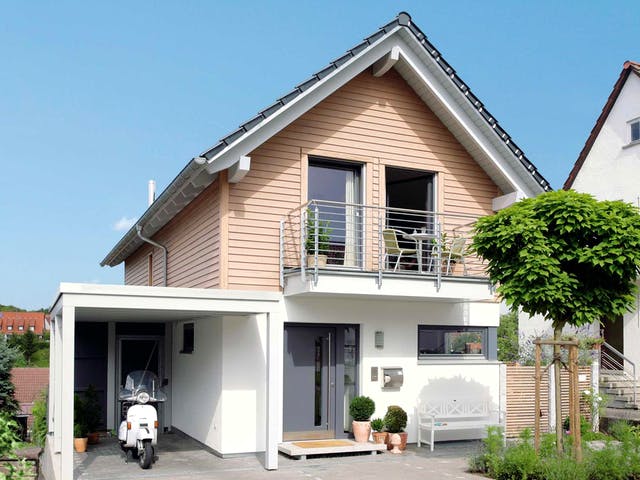 Fertighaus E 15-150.2 - Schmales Hauskonzept von SchwörerHaus - Österreich Schlüsselfertig ab 369930€, Außenansicht 1