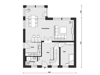Fertighaus E 15-153.1 - Sonneninselhaus von SchwörerHaus - Österreich Schlüsselfertig ab 414370€, Grundriss 1