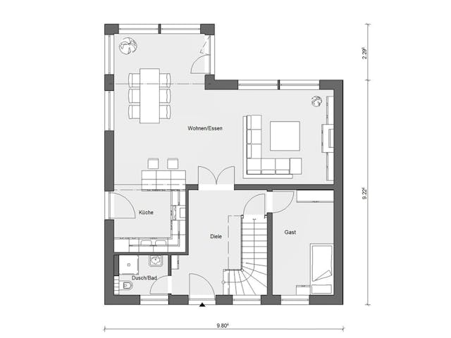 Fertighaus E 15-153.1 - Sonneninselhaus von SchwörerHaus - Österreich Schlüsselfertig ab 414370€, Grundriss 1