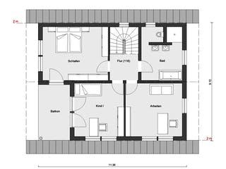 Fertighaus E 15-153.2 - Fertighaus mit Doppelgarage von SchwörerHaus Schlüsselfertig ab 456675€, Grundriss 2