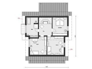 Fertighaus E 15-154.1 - Fertighaus mit Holz von SchwörerHaus Schlüsselfertig ab 455107€, Pultdachhaus Grundriss 2