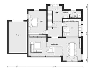 Fertighaus E 15-197.2 - Fertighaus mit Klinkerfassade von SchwörerHaus - Österreich Schlüsselfertig ab 545490€, Grundriss 1