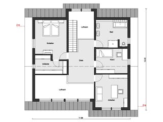 Fertighaus E 15-197.2 - Fertighaus mit Klinkerfassade von SchwörerHaus - Österreich Schlüsselfertig ab 545490€, Grundriss 2