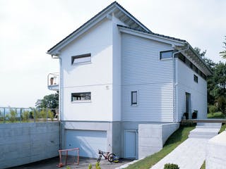 Fertighaus E 15-217.1 - Fertighaus mit 200 qm von SchwörerHaus Schlüsselfertig ab 642910€, Pultdachhaus Außenansicht 3