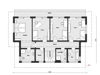 Fertighaus E 15-217.1 - Fertighaus mit 200 qm von SchwörerHaus Schlüsselfertig ab 642910€, Pultdachhaus Grundriss 2