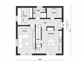 Fertighaus E15-150.5 - Im Bergischen Stil von SchwörerHaus Schlüsselfertig ab 393021€, Satteldach-Klassiker Grundriss 1