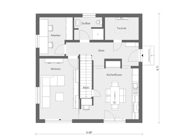 Fertighaus E15-150.5 - Im Bergischen Stil von SchwörerHaus Schlüsselfertig ab 393021€, Satteldach-Klassiker Grundriss 1