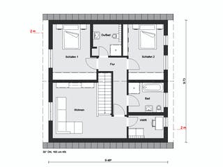 Fertighaus E15-150.5 - Im Bergischen Stil von SchwörerHaus Schlüsselfertig ab 393021€, Satteldach-Klassiker Grundriss 2