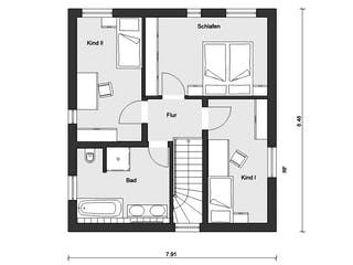 Fertighaus E 20-108.4 - Stadtvilla von SchwörerHaus - Österreich Schlüsselfertig ab 302720€, Stadtvilla Grundriss 2