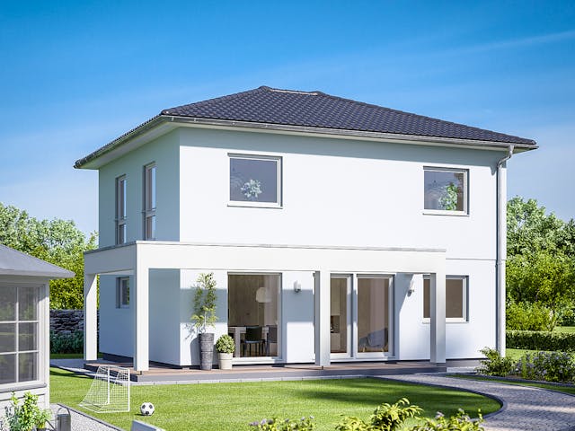 Fertighaus E 20-120.4 - Stadtvilla von SchwörerHaus Schlüsselfertig ab 323397€, Stadtvilla Außenansicht 1