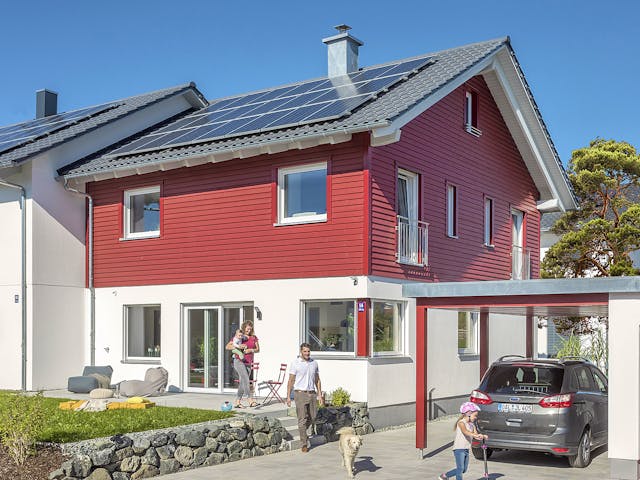 Fertighaus E 20-135.4 - Doppelhaus als Effizienzhaus 40 Plus von SchwörerHaus Schlüsselfertig ab 480730€, Außenansicht 1 Fertighaus E 20-135.4 - Doppelhaus als Effizienzhaus 40 Plus von SchwörerHaus Schlüsselfertig ab 480730€, Außenansicht 1