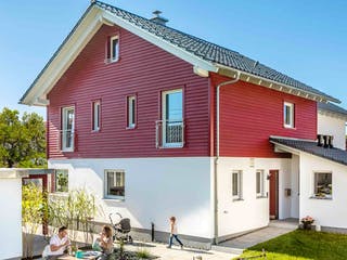 Fertighaus E 20-135.4 - Doppelhaus als Effizienzhaus 40 Plus von SchwörerHaus - Österreich, Außenansicht 2