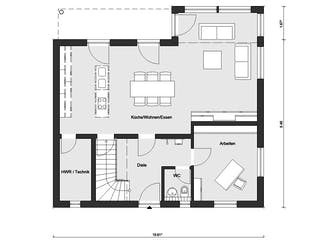 Fertighaus E 20-159.5 - Haus Kubus von SchwörerHaus Schlüsselfertig ab 462116€, Cubushaus Grundriss 1