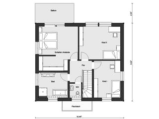 Fertighaus E 20-164.3 - Haus mit Erker-Balkon von SchwörerHaus - Österreich Schlüsselfertig ab 459030€, Grundriss 2