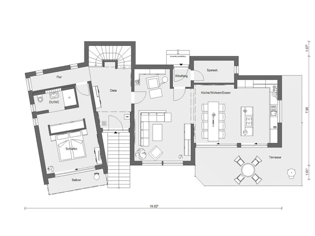 Fertighaus E 20-172.4 - Fertighaus mediterran von SchwörerHaus - Österreich Schlüsselfertig ab 683650€, Grundriss 1