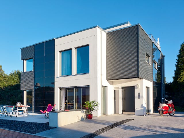 Fertighaus E 20-189.3 - Kubushaus von SchwörerHaus - Österreich Schlüsselfertig ab 831380€, Cubushaus Außenansicht 1