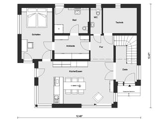 Fertighaus E 20-189.3 - Kubushaus von SchwörerHaus - Österreich Schlüsselfertig ab 831380€, Cubushaus Grundriss 1