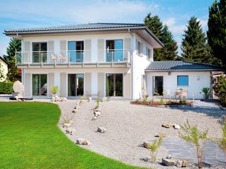 Fertighaus E 20-201.1 - Französischer Landhausstil von SchwörerHaus Schlüsselfertig ab 659145€, Stadtvilla Außenansicht 2