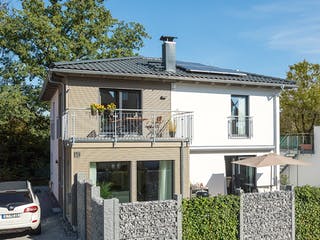 Fertighaus E 20-163.2 - Nachhaltige Stadtvilla von SchwörerHaus - Österreich Schlüsselfertig ab 430320€, Außenansicht 2