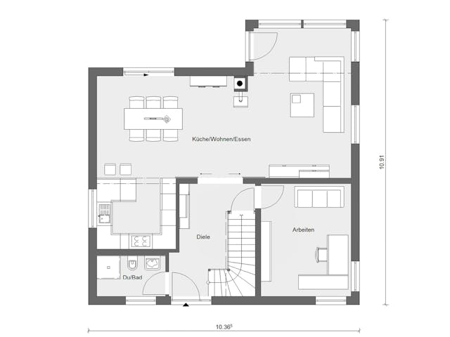 Fertighaus E 20-163.2 - Nachhaltige Stadtvilla von SchwörerHaus - Österreich Schlüsselfertig ab 430320€, Grundriss 1