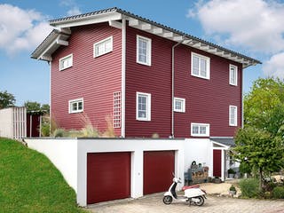 Fertighaus E 20-168.1 - Fertighaus im skandinavischen Landhausstil & Hampton-Flair von SchwörerHaus - Österreich, Außenansicht 2